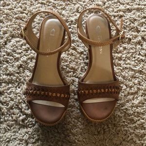 Braided Leather Wedges